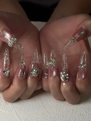 ロング Latte Nail 十三のネイルデザイン