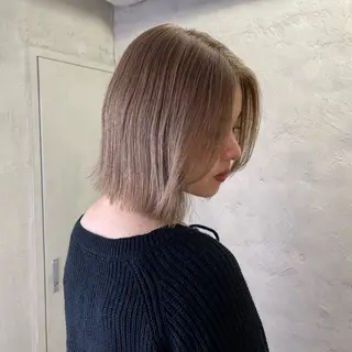 ミディアム カラー ヘアアレンジ 🌷韓国淡色ブリーチ 特化／りの🪽のヘアスタイル