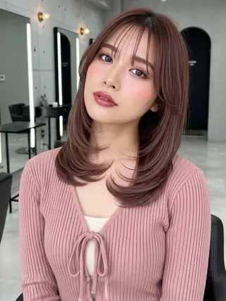 ミディアム 似合わせボブ✖️ 韓国レイヤー✨小関のヘアスタイル