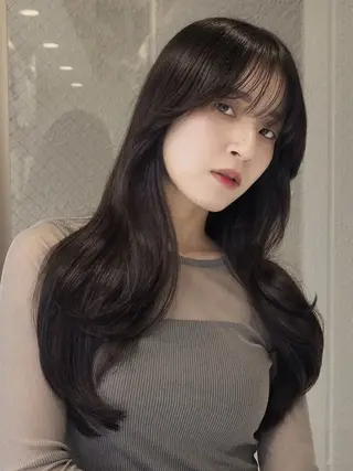 ロング レイヤーカット／ ハッシュカット/果恋のヘアスタイル