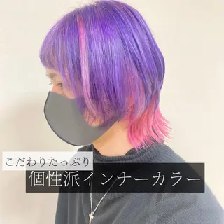 ショート カラー ヘアアレンジ 🌈haru🌻 藤沢ハイトーン🌈のヘアスタイル