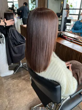 セミロング カラー 韓国レイヤー🇰🇷 韓国研修◎渋谷カイトのヘアスタイル