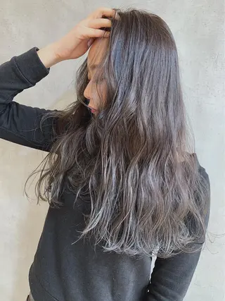 セミロング カラー パーマ _ WHITE三宮店のヘアスタイル