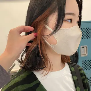 ミディアム カラー 田口 花葉のヘアスタイル