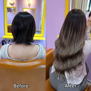 ロング シール+ちび編み込み エクステ梅田🐨のヘアスタイル