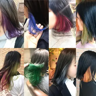 ミディアム カラー パーマ ヘアアレンジ メンズ キッズ ネイル マツエク・マツパ サロンドミルク 原宿のヘアスタイル