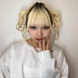 ミディアム カラー ヘアアレンジ ★デザインカラー ハイトーン ももか★のヘアスタイル