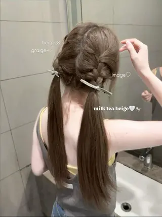 カラー 透ける透明感カラー 🤍anju🎀のヘアスタイル