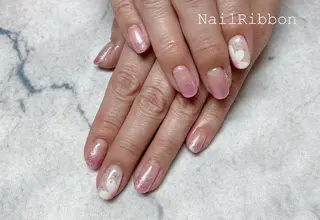 ネイル ネイルリボン 受付スタッフのネイルデザイン