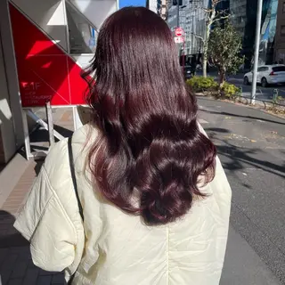 セミロング カラー 大人っぽ♡上品な暖色 ♡ブリーチなし♡のヘアスタイル