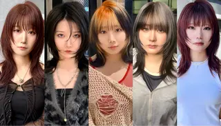 ミディアム ウルフとデザイン カラーの神のヘアスタイル