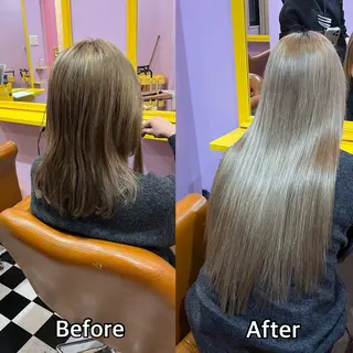 ロング シール+ちび編み込み エクステ梅田🐨のヘアスタイル