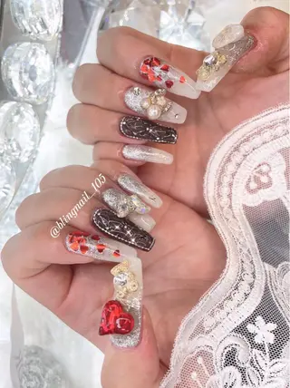 ネイル 23時まで❤︎韓国、 ワンホンネイルのネイルデザイン