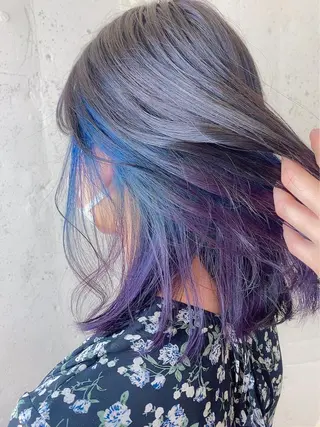 セミロング カラー ［銀座］淡色 ラベンダー🫧大村のヘアスタイル