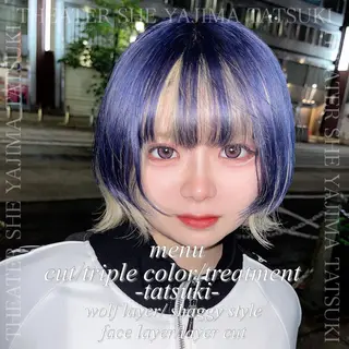 ミディアム 🫧ハイトーン特化 🐺矢島タツキ🐺のヘアスタイル