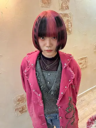 ショート 退色まで透明感ある ダブルカラー/リクのヘアスタイル