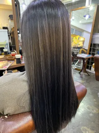 ロング カラー ヘアアレンジ 【艶髪×韓国風】 毛流れ職人 RYOのヘアスタイル