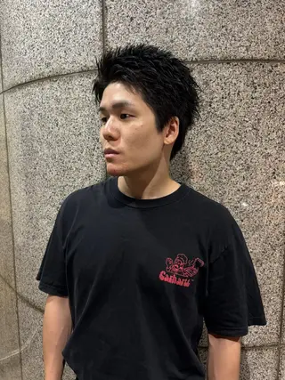 メンズ スパイキーパーマ 柏NO1 藤本葉のヘアスタイル