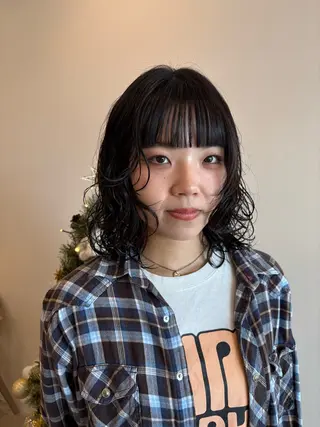 ショート パーマ ボブ/顔周りレイヤー 🎀momoka🎀のヘアスタイル