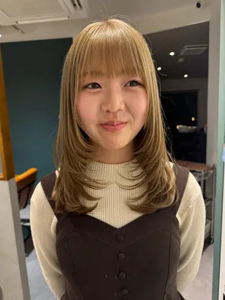 ミディアム 加藤 響祈のヘアスタイル