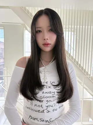 ロング カラー 🎀優姫 🎀 韓国レイヤーのヘアスタイル