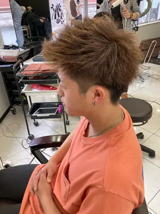 ショート カラー メンズ メッシュカラー 艶髪/西尾 幸樹のヘアスタイル