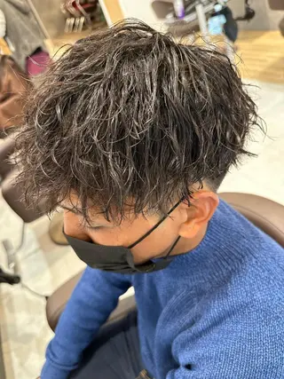 ショート パーマ メンズ 💈メンズ特化 美容師サキ💈のヘアスタイル