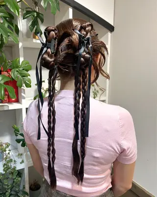 ロング カラー ヘアアレンジ アレンジ/新宿 透明感カラー/ヤノのヘアスタイル