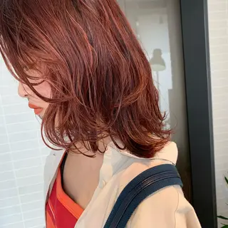 ミディアム ボブ/暖色/デザイン KOYUKI⛄️のヘアスタイル