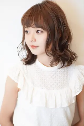 ミディアム カラー パーマ ディレクター ノナカのヘアスタイル