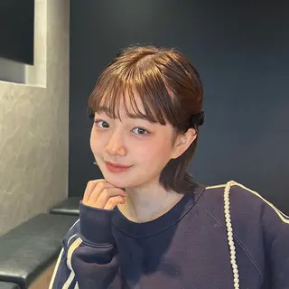 ショート カラー ヘアアレンジ レイヤー/ボブ/透明 感カラー/佐藤奈由のヘアスタイル