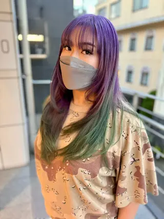 ロング カラー メンズ キッズ BRAIDS💎愛子 大人ハイライト💎のヘアスタイル