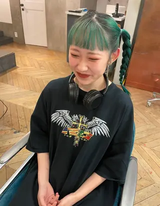 ロング カラー スパイラルパーマ 🌐hina⭐️のヘアスタイル