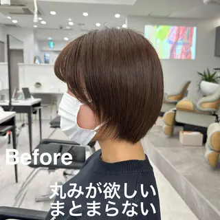 ショート ショートヘア くすみカラー、大場猛のヘアスタイル