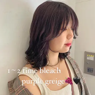 ミディアム カラー 似合わせカットカラー ♡佐藤捺美のヘアスタイル