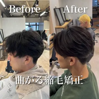 ショート パーマ、縮毛矯正特化 松本真那斗のヘアスタイル