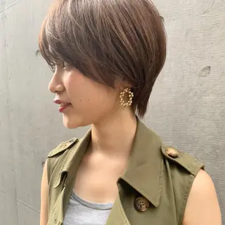 ショート カラー パーマ ヘアアレンジ 韓国ヘア/髪質改善 /Harunaのヘアスタイル