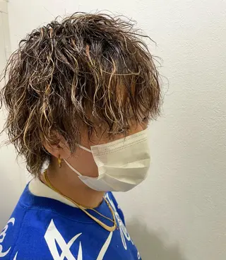 ショート カラー パーマ メンズ 【メンズ特化】 池田大成✂︎のヘアスタイル
