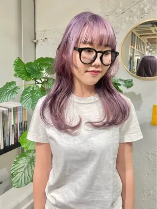 ロング カラー ウルフ/似合わせ レイヤー/RIHOのヘアスタイル