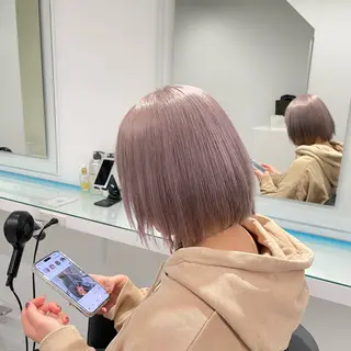 ミディアム カラー ヘアアレンジ ハイトーン艶カラー 🤍ゆうひのヘアスタイル
