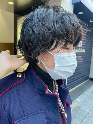 ショート パーマ かねやす ゆなのヘアスタイル