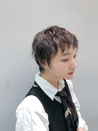 ショート 似合わせ艶髪カラー ❤️ハダユミのヘアスタイル