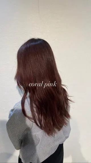 セミロング カラー 縮毛矯正とレイヤー カット/杉村凜汰郎のヘアスタイル