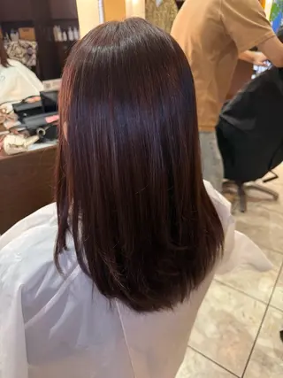 セミロング カラー 中田 こころのヘアスタイル