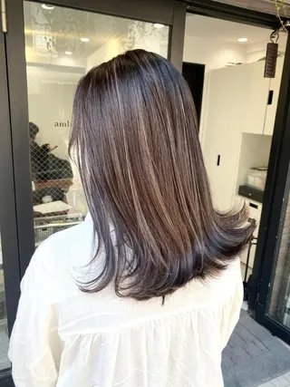 セミロング カラー opus 店長大和 レイヤー/赤み消しのヘアスタイル