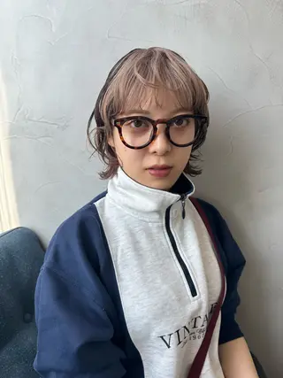 ミディアム カラー ヘアアレンジ 艶 ケアブリーチ 🎀🩵RISAのヘアスタイル