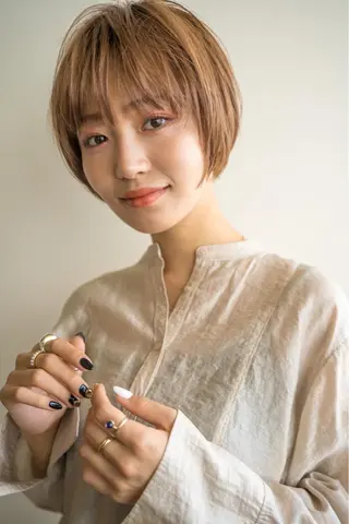 ショート カラー benji仙台所属・KOKI/ ボブ/ パーマ/透明感カラーのヘアスタイル