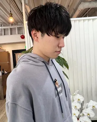 ミディアム カラー パーマ ヘアアレンジ メンズ 【池袋/スパイキー ショート】ⓝⓘⓜⓤのヘアスタイル