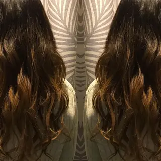 ロング パーマ チビ編み込みエクステ シールEXどぅ〜すのヘアスタイル