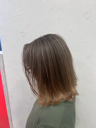ミディアム 太白区白髪ぼかし/ ボブカット/千葉達人のヘアスタイル